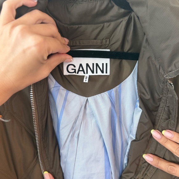 Ganni Ripstop Quilted Coat - Picture 2 of 4